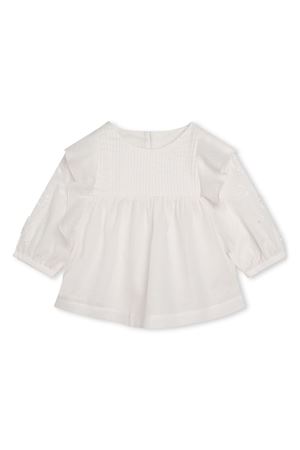 Blusa con ruches in cotone bianco CHLOE' KIDS | C05446117